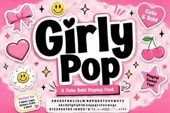 Girly Pop Font for Playful Design Projects